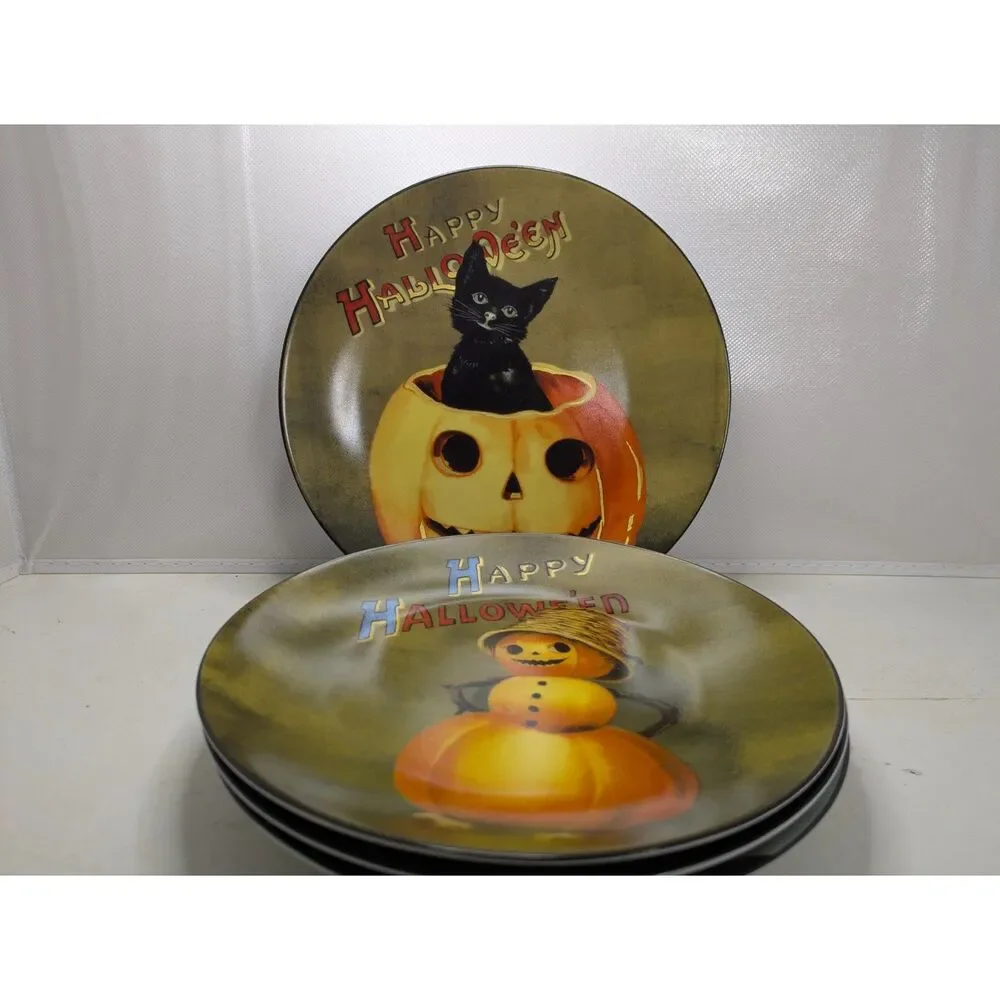 Williams Sonoma Vintage Halloween Salad Plates Set of 4
